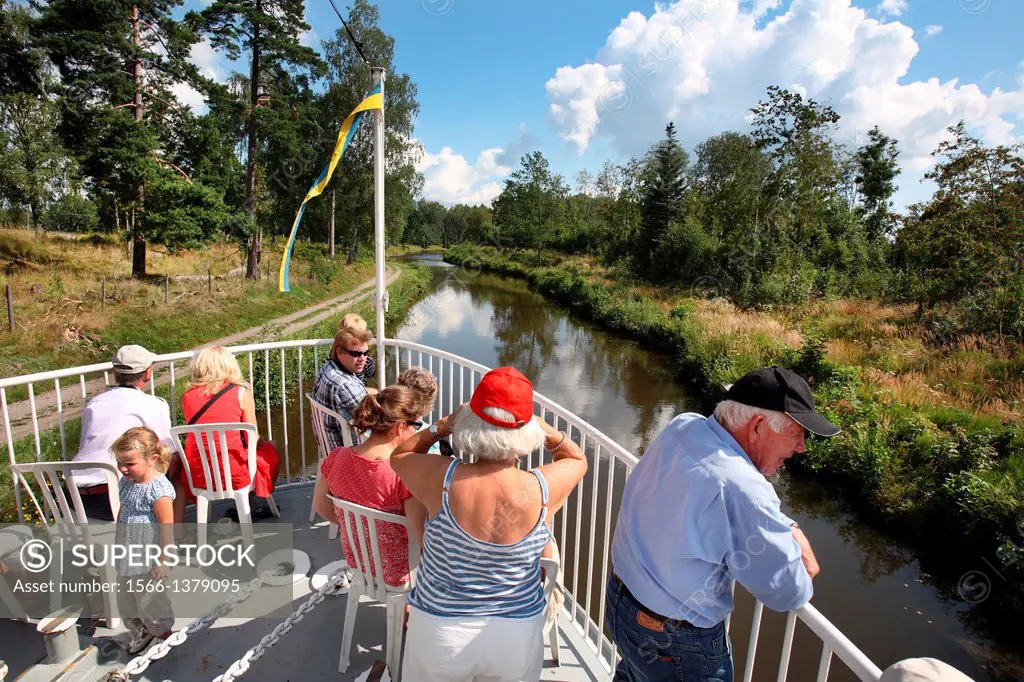 Gota Kanal river cruise. Vastra Gotaland county, Sweden.