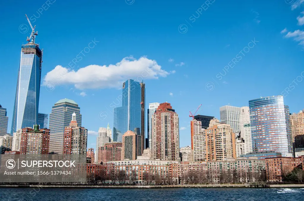 Lower Manhattan and World Trade Center panorama, New York City.