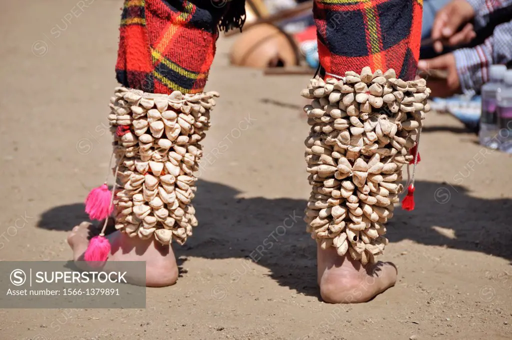 Cupa Day Festival, Pala Indian Reservation, Yaqui Deer Dancers, cowry shell anklets.