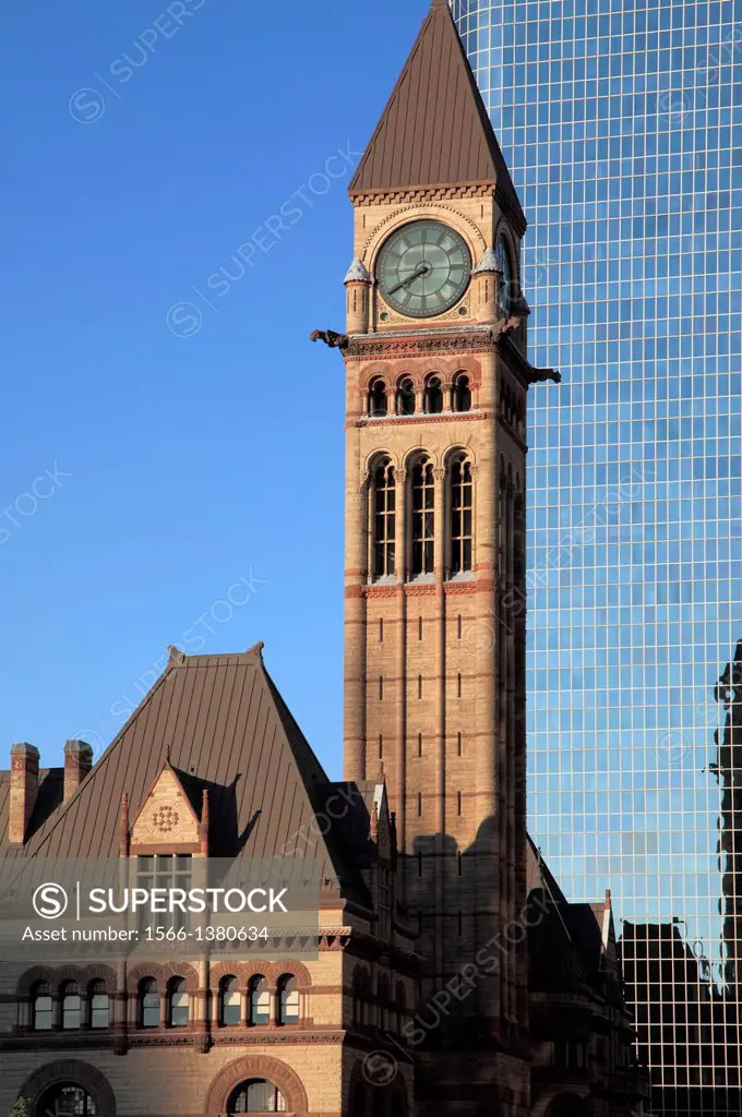 Canada, Ontario, Toronto, Nathan Phillips Square, Old City Hall,.