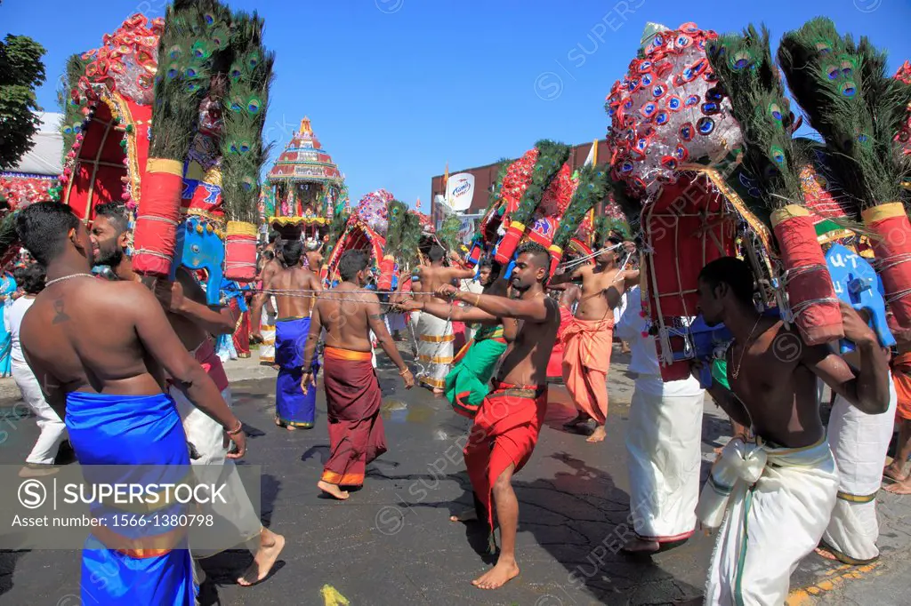 Thaipusam hindu festival, tamil people, Montreal, Canada,.