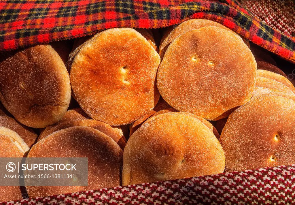 Morocco, Food, "Kesra" typical round bread.