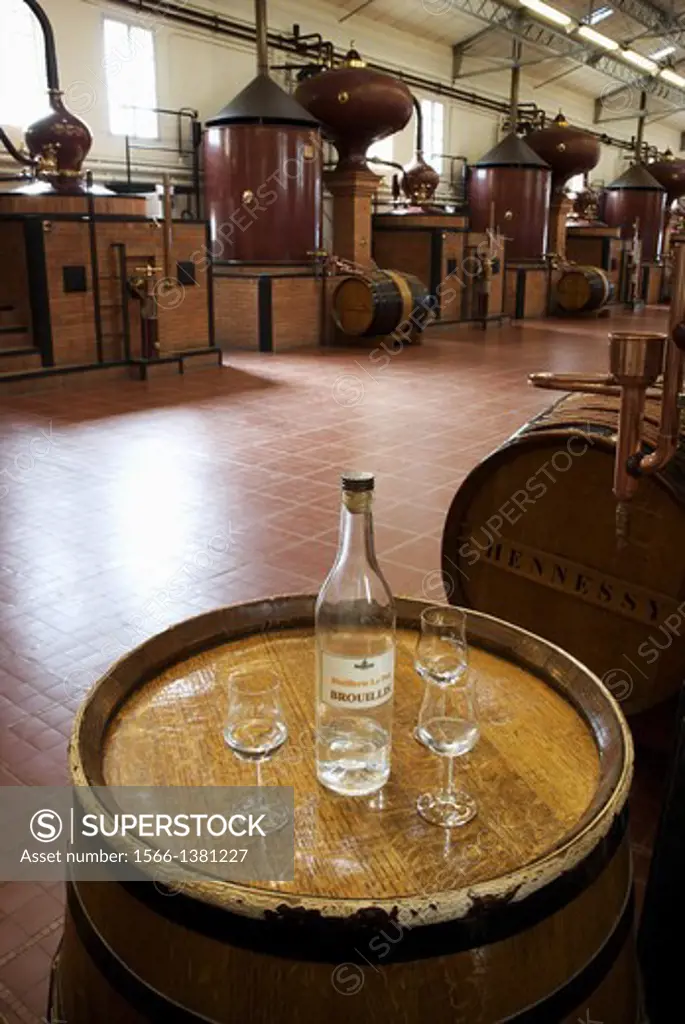 The distillery in Little Juilliac Coq Cognac Poitou Charentes, France