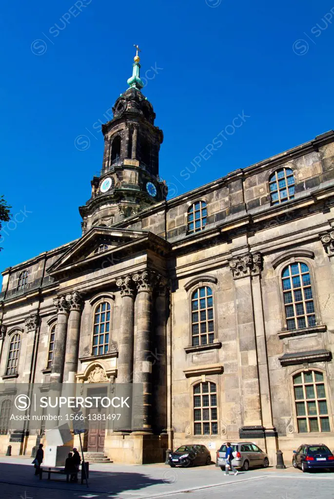 Kreuzkirche church Altstadt the old town Dresden city Saxony state eastern Germany central Europe.