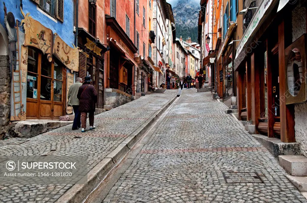 colorful buildings in charming old town of Briancon, Hautes Alpes department, Provence-Alpes-Côte dAzur region, France, Europe, UNESCO heritage