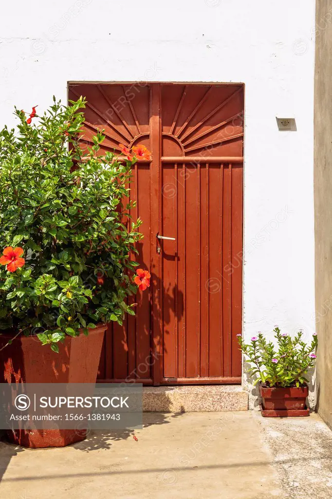 Door in Vela Luka town on Korcula island, Croatia.