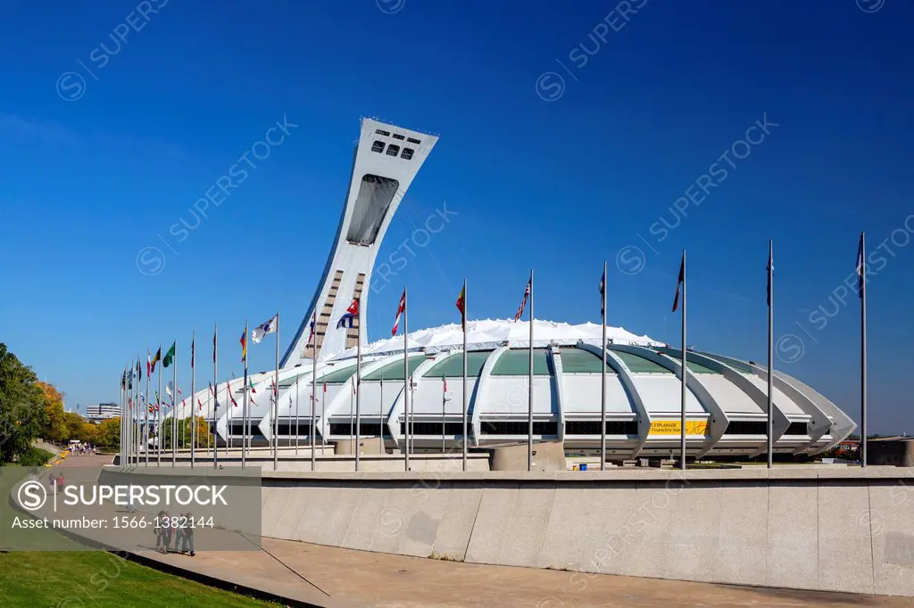 Canada , Quebec Province , Montreal City ,Montreal Olympic Stadium and Montreal Tower.