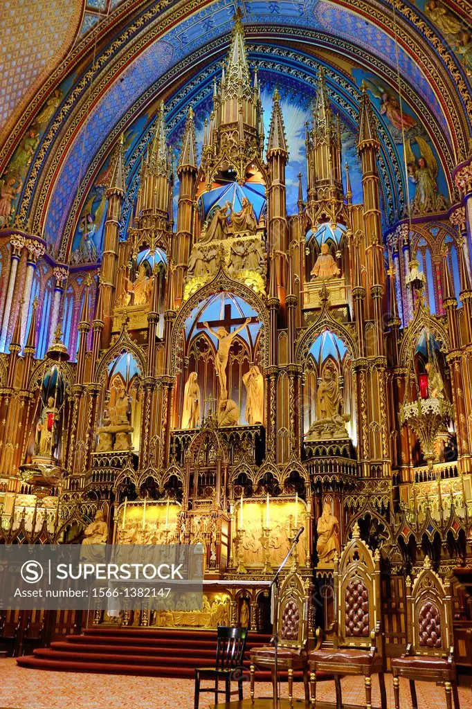 Canada , Quebec Province , Montreal City , Notre Dame Basilica , Interior.