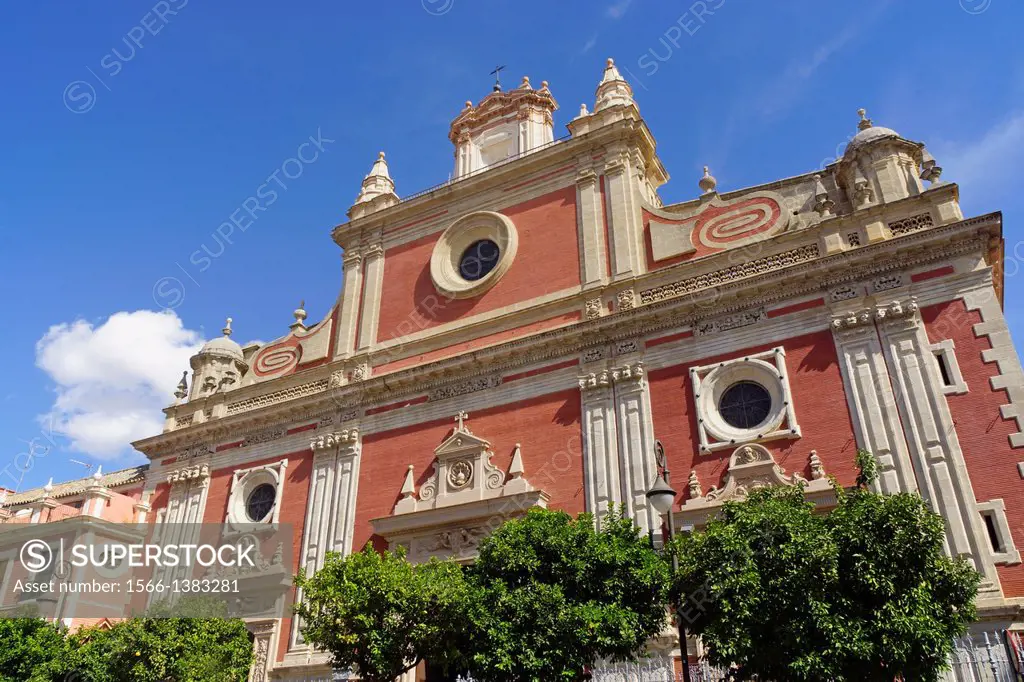 Sevilla (Spain). Architectural detail of the Church of the Saviour in the historic center of Seville.