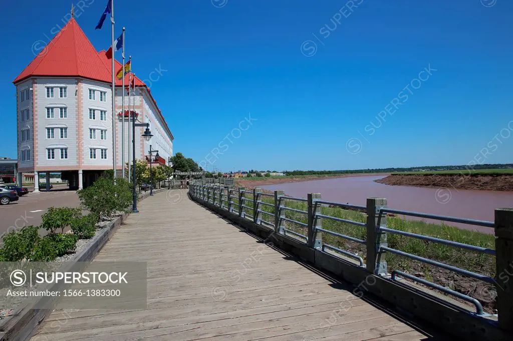 The boardwalk along the Petitcodiac River at Moncton, New Brunswick, Canada
