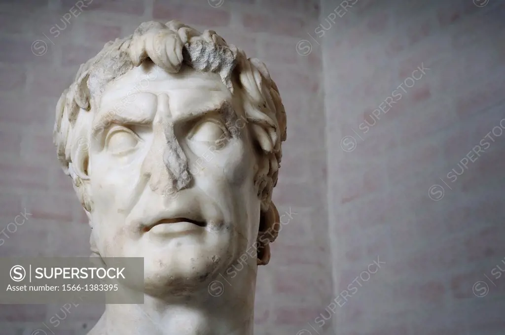 Germany, Bavaria, Munich, Glyptothek Museum, Roman Sculpture, Sulla Head Statue Man.
