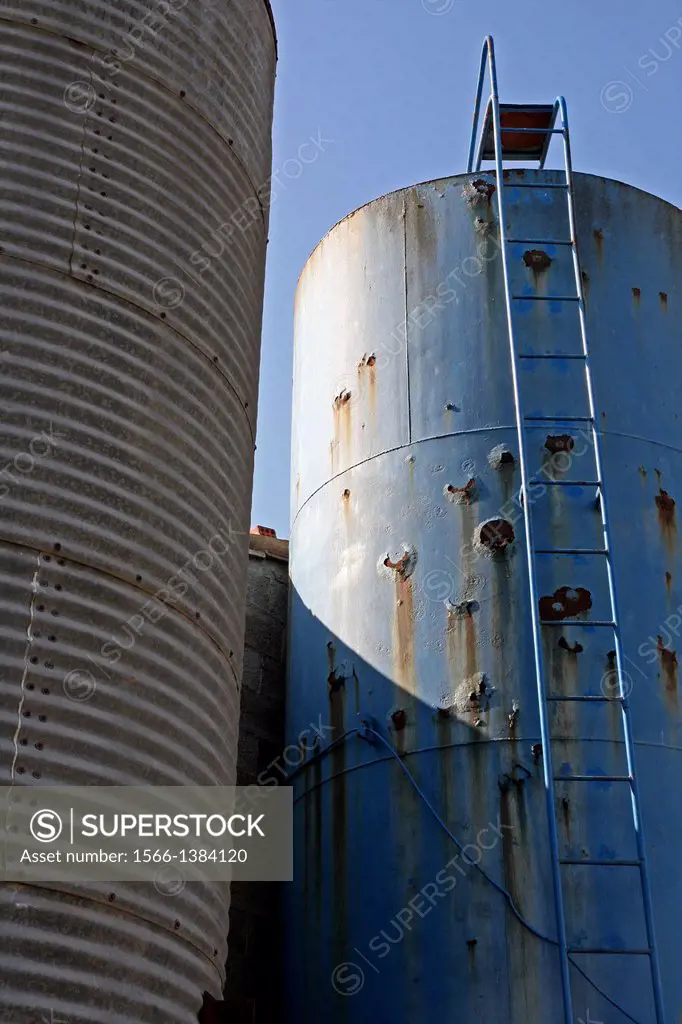 Farm silos, La Fuliola, Urgell, Catalonia, Spain