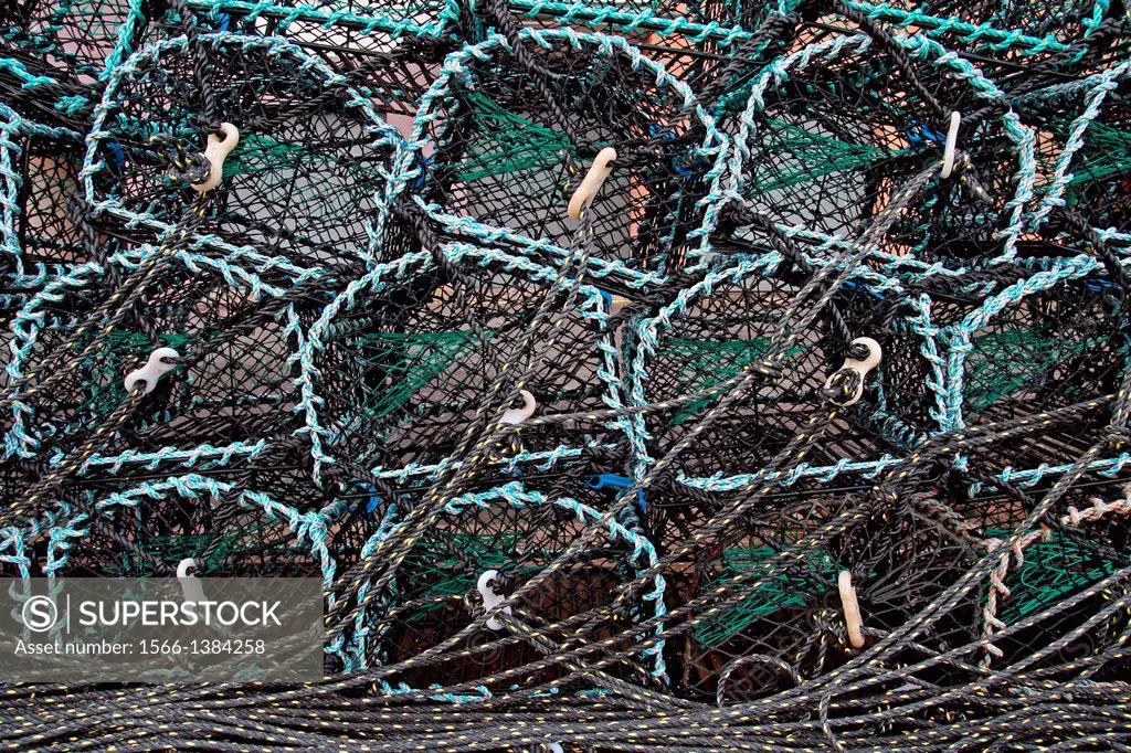 Fishing nets, port of St. Andrews, Scotland, UK