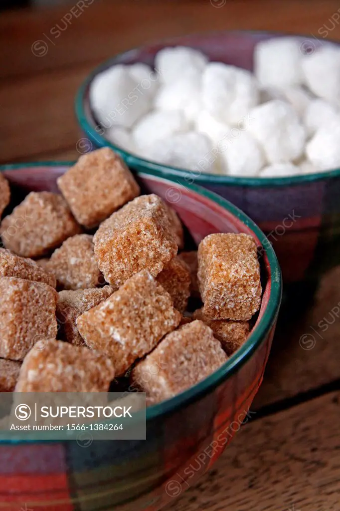 Bowl with sugar cubes