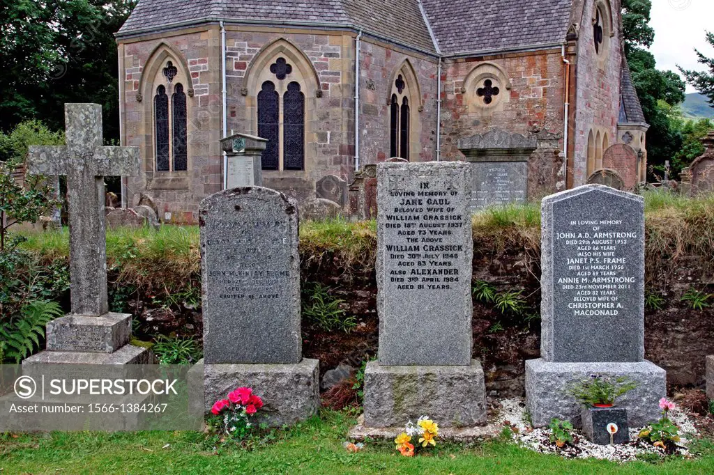 Cemetery, Luss Parish Church, Scotland, UK