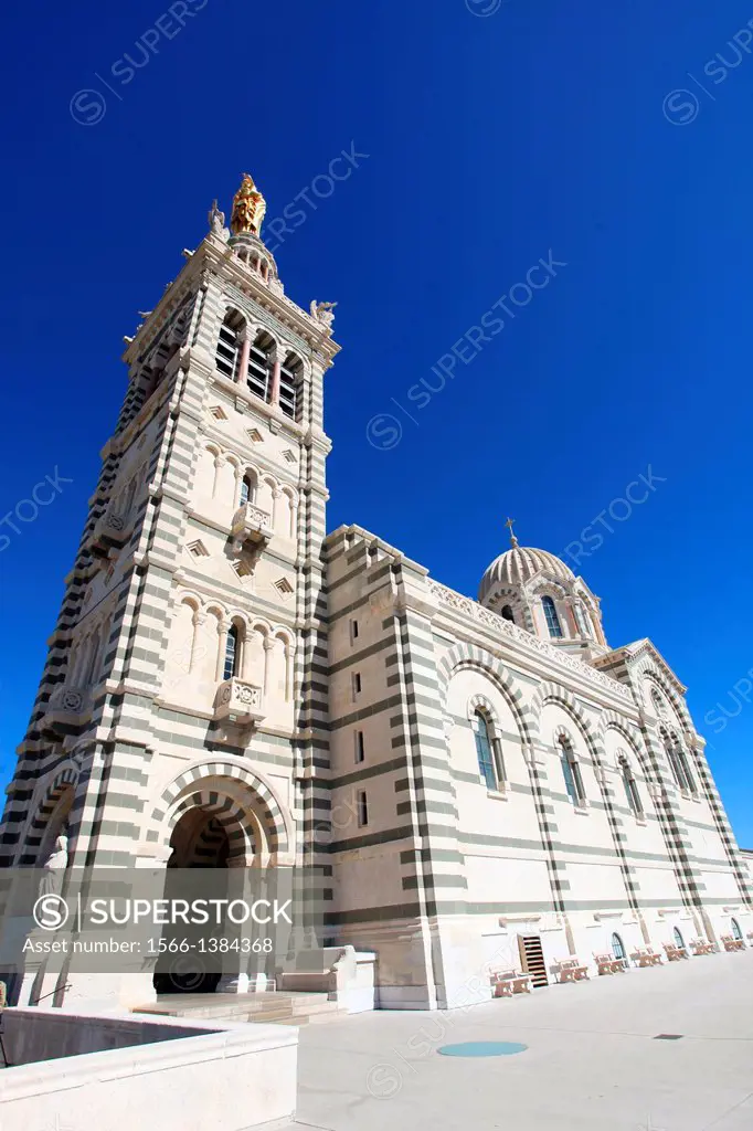 The Notre Dame de la Garde church, Marseille, Bouches du Rhône, Provence-Alpes-Côte d´Azur, France