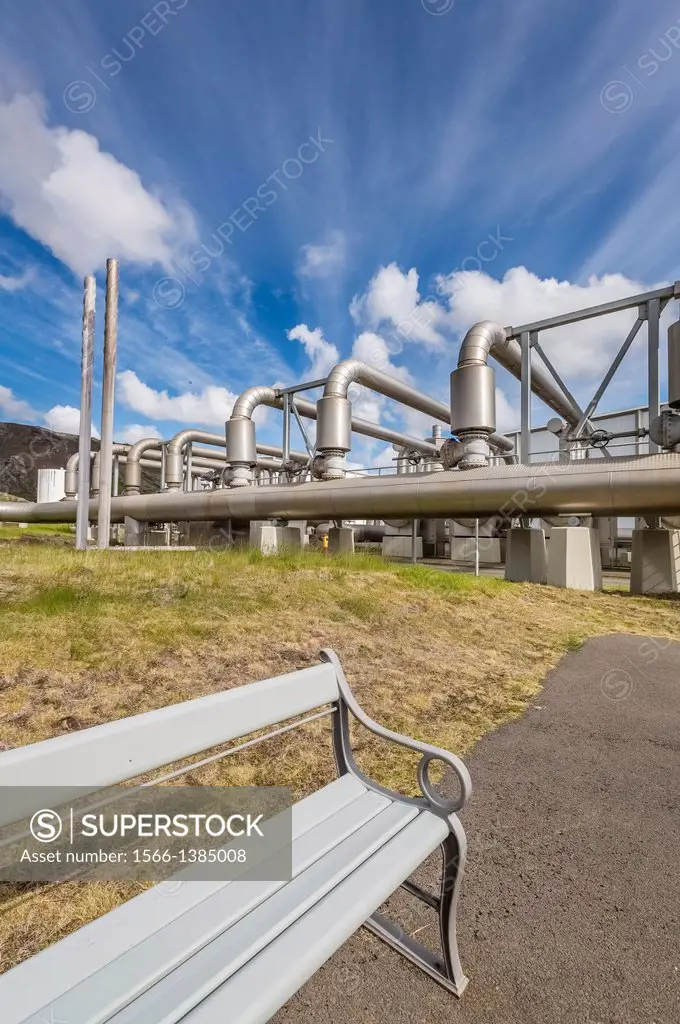 Pipes at Nesjavellir Geothermal Power Plant, Iceland.