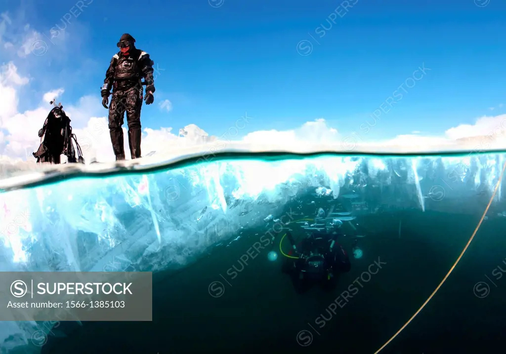 ice-diving, in lake Baikal, Siberia, Russia, island Olkhon.