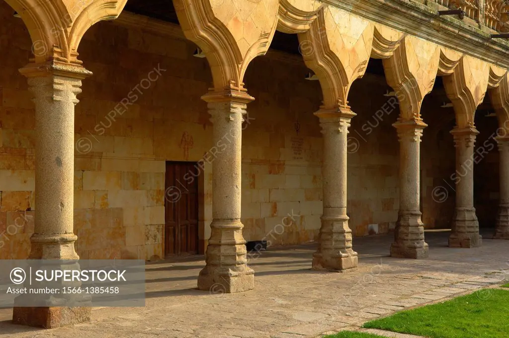 Salamanca, Minor Schools, Courtyard 16th century, Castilla-Leon, Spain.