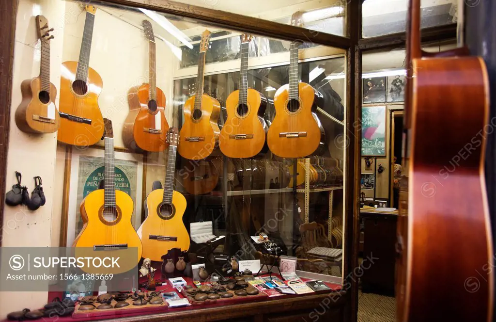Casa Ferrer, Guitar design shop from 1875, Granada, Andalusia, Spain, Europe.