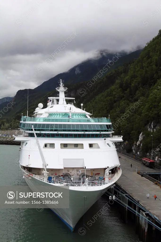 Radiant of the Seas of Royal Caribbean docked in the port of Alaska, USA