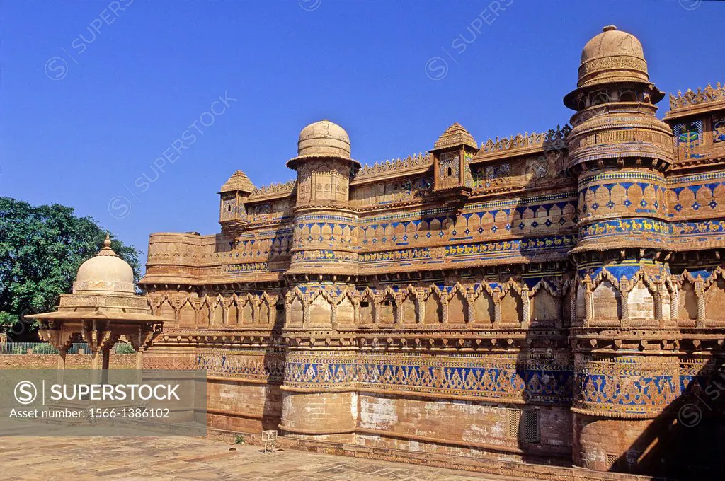 Man Singh or Royal Palace, XV-XVI centuries, Gwalior, Madhya Pradesh, India, Asia.