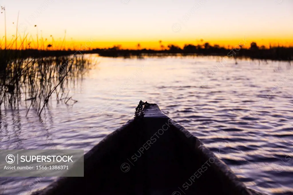 Mokoro, Okavango Delta, Botswana, Africa.