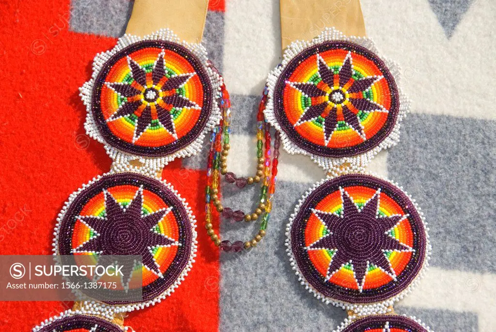 Native American beadwork, Pi-Ume-Sha Treaty Days Parade, Warm Springs Indian Reservation, Oregon.