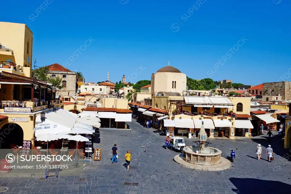 Greece, Dodecanese, Rhodes island, Rhodes city, Unesco word heritage, Ipocratous ( hippocrates ) square.