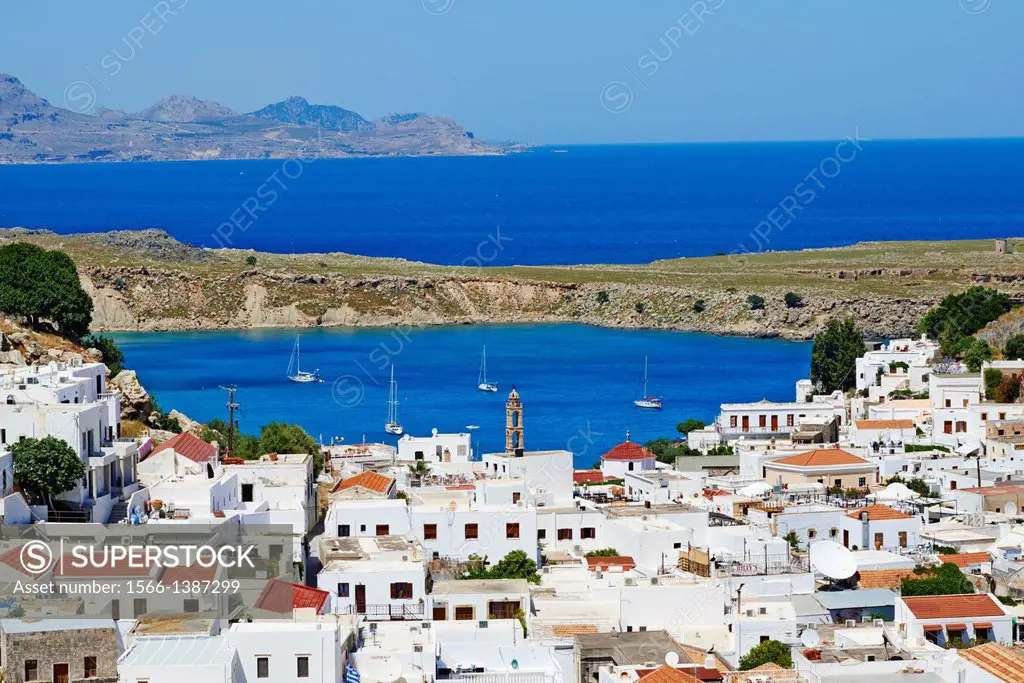 Greece, Dodecanese archipelago, Rhodes island, Lindos village.
