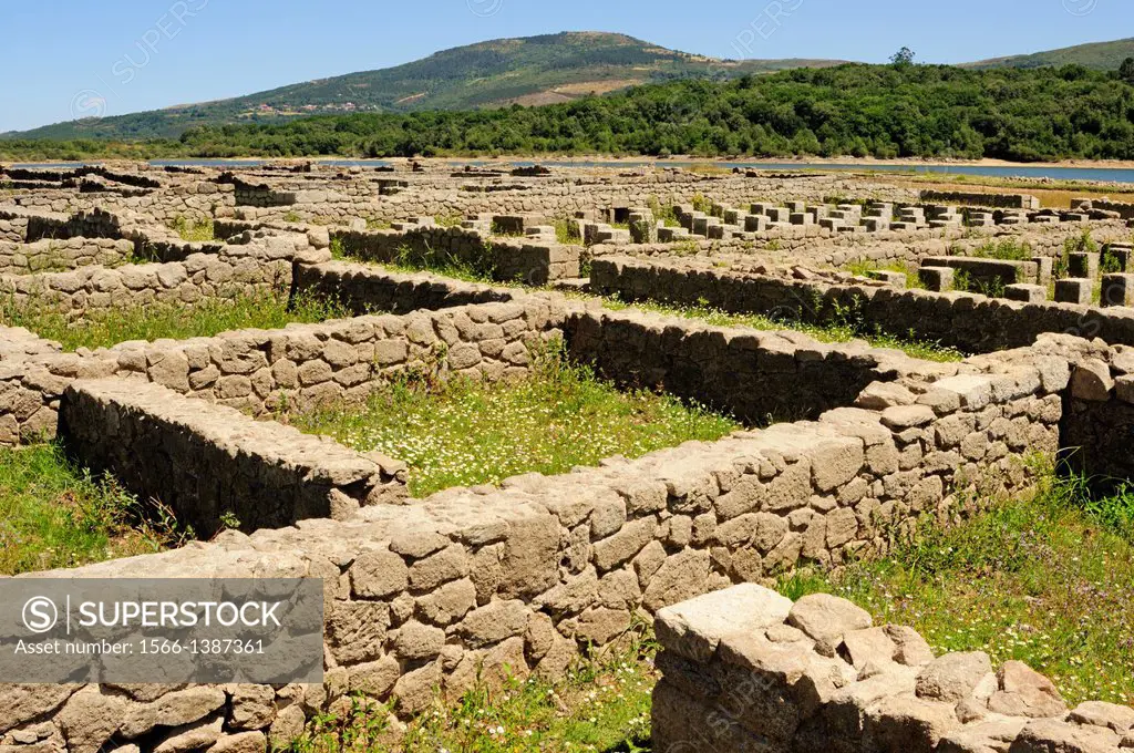 Remains of the roman military camp Aquis Querquennis, Bande, Ourense, Galicia, Spain.
