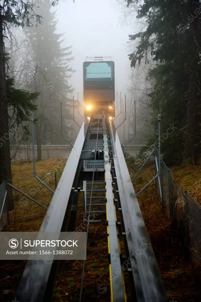 Funicular in Koli National Park, North Karelia, Finland, Europe.