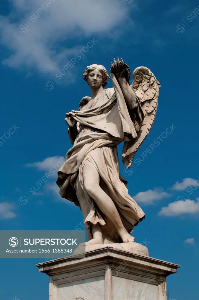 Angel with the Sudarium on Ponte Sant'Angelo, Rome, Italy.