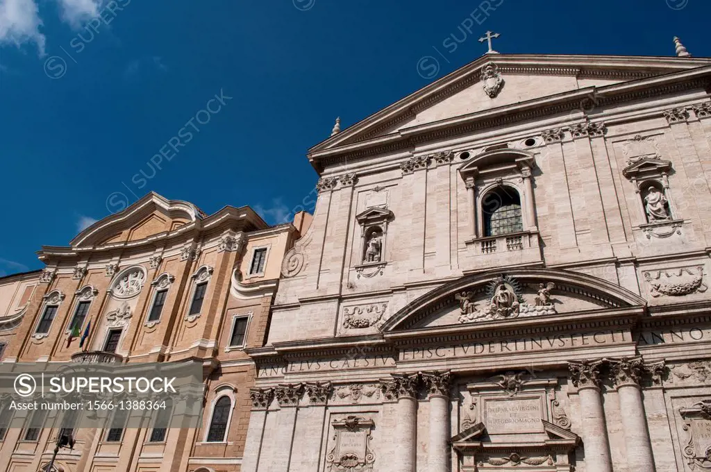 Santa Maria in Vallicella church and Roman Historical Archives in Piazza della Chiesa Nuova, Rome, Italy.