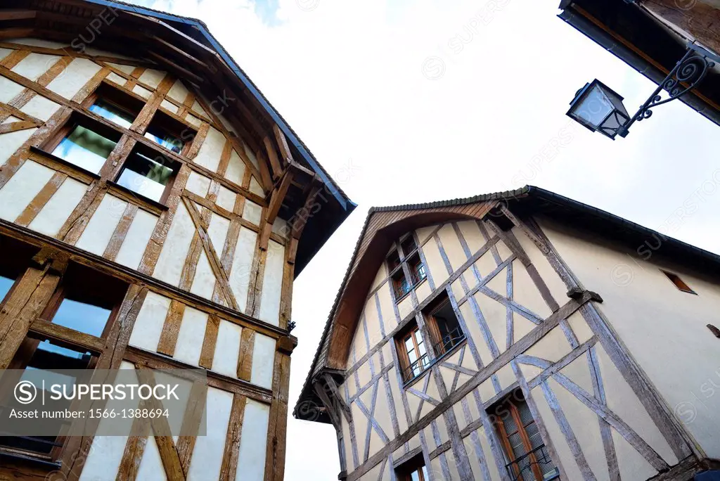 medieval houses in Troyes in France