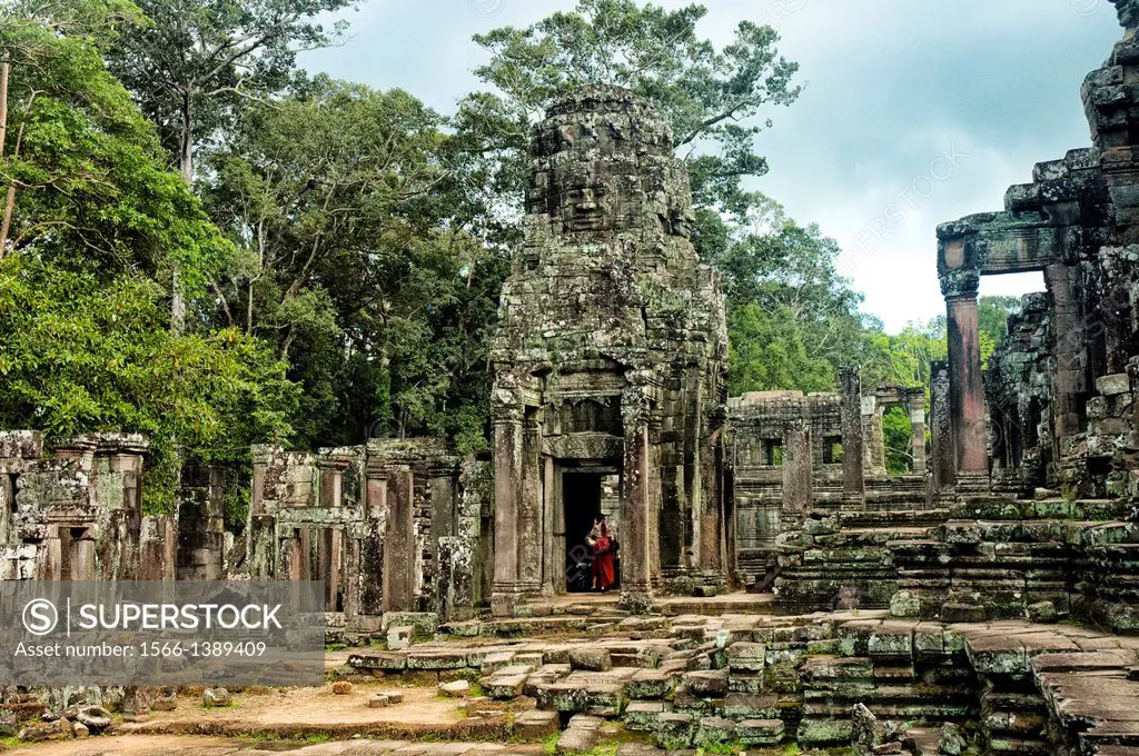 Bayon temple, temple complex of Angkor Thom, Siem Reap, Cambodia, Asia