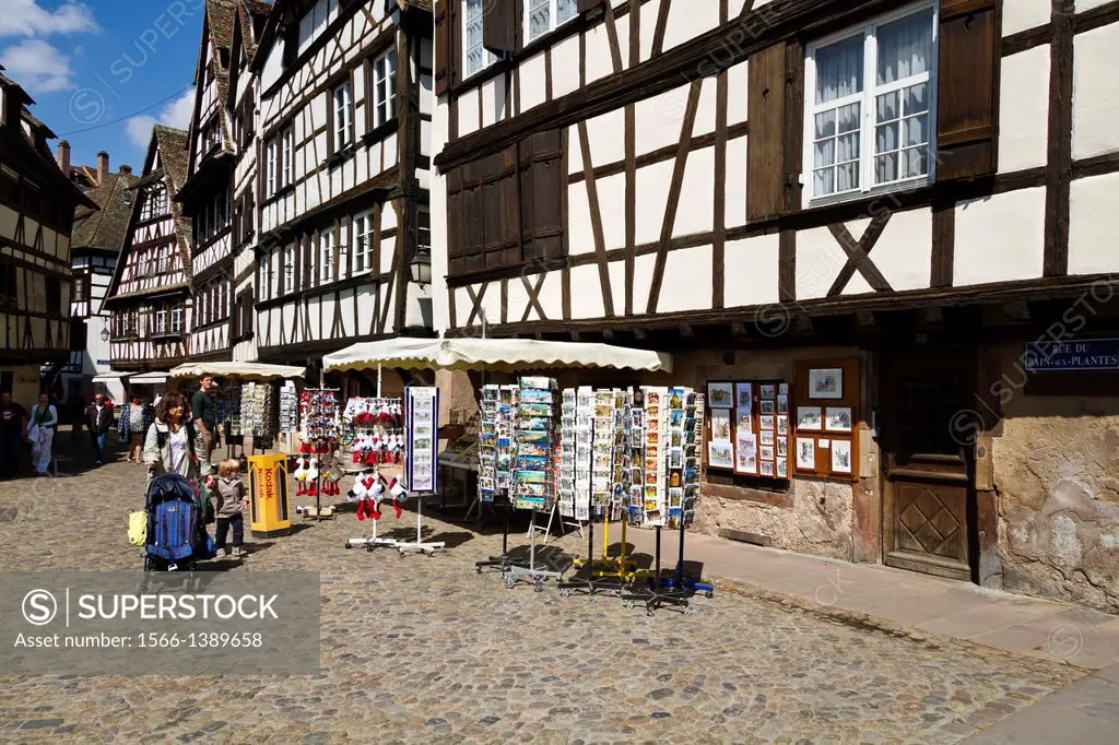 Facade of a Half Timber House in La Petite France in Strasbourg, Alsace, France.