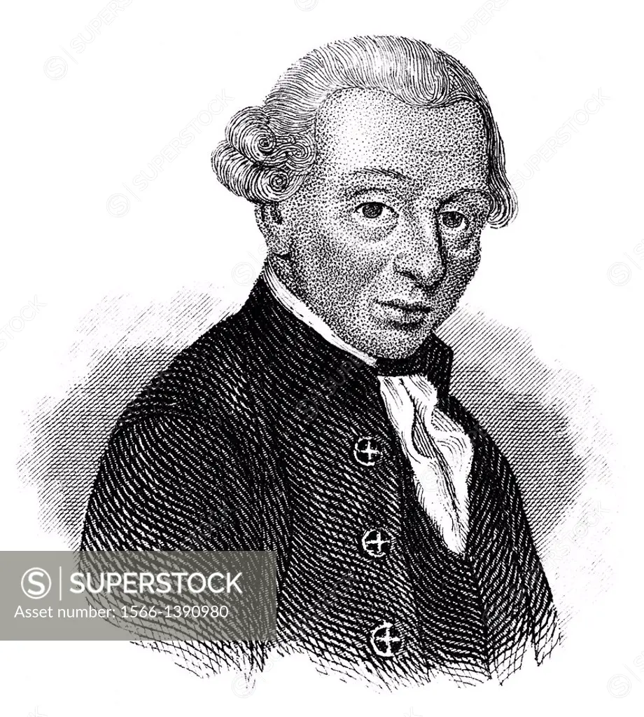 Immanuel Kant, 1724 - 1804, a German philosopher of the Enlightenment,.
