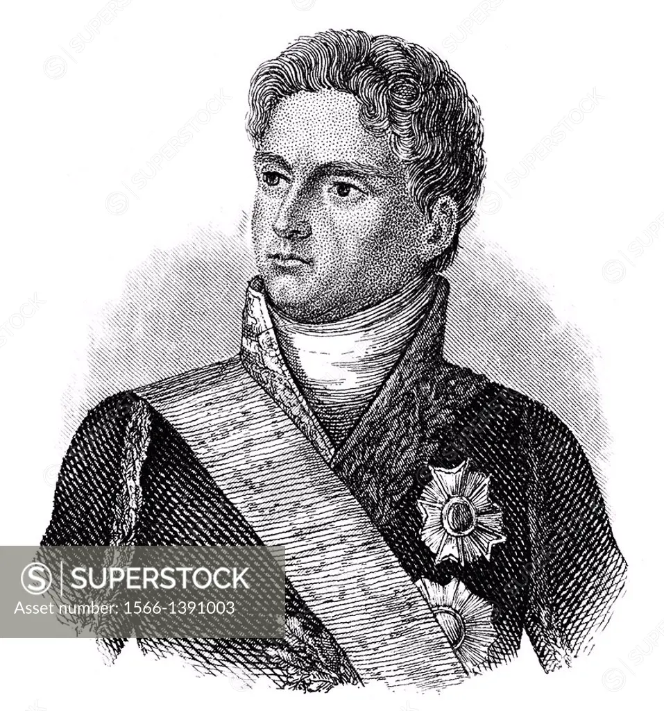 Alexandre Berthier, 1st Prince de Wagram, 1st Duc de Valangin, 1st Sovereign Prince of Neuchtel, 1753 - 1815, a Marshal of France, Vice-Constable of ...