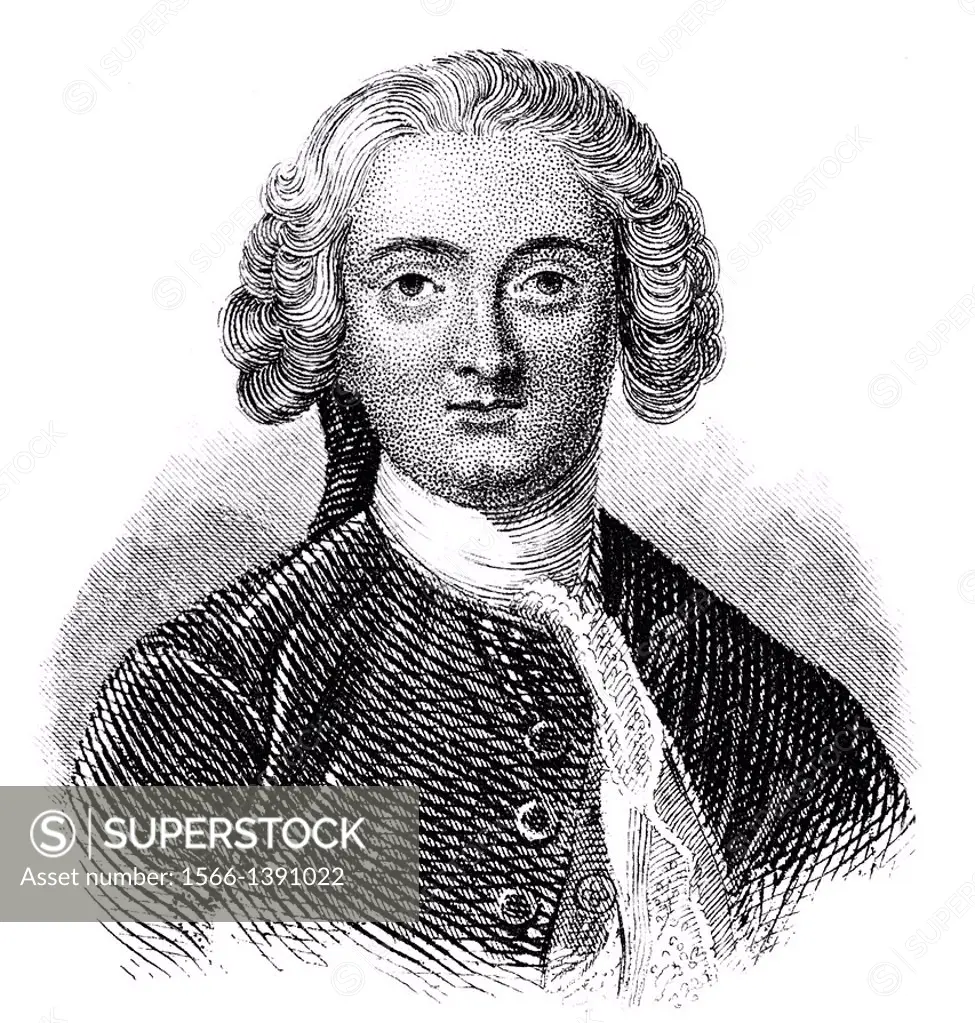 Claude Adrien Helvétius oder Schweitzer, 1715 - 1771, a French philosopher and littérateur.