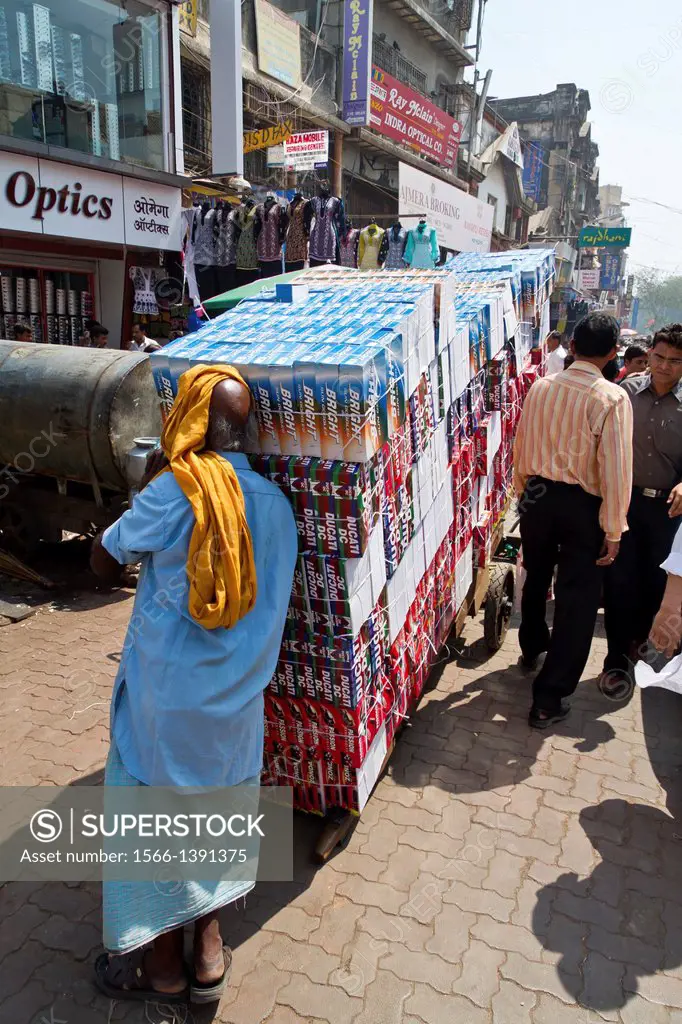 Typical Street Life in Mumbai, India.