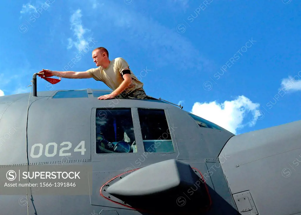 MIHAIL KOGÄLNICEANU AIRBASE, Romania -- Senior Airman David Pickren, an MC-130H Combat Talon II crew chief with the 352nd Special Operations Maintena...