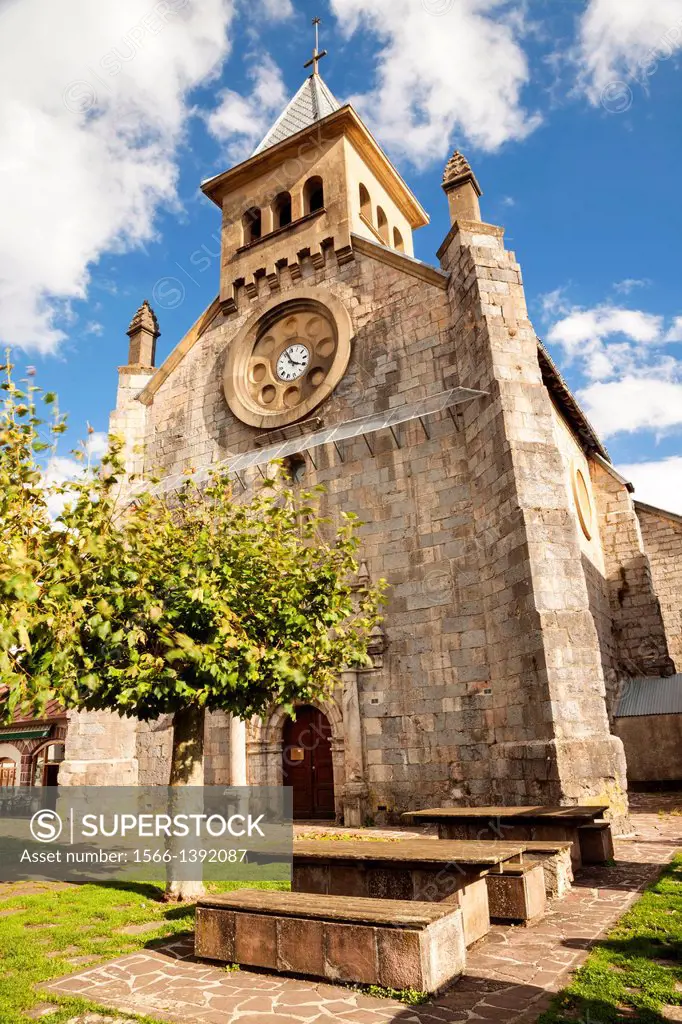 St. James way; Church of San Nicolas, Burguete, Navarra, Spain.