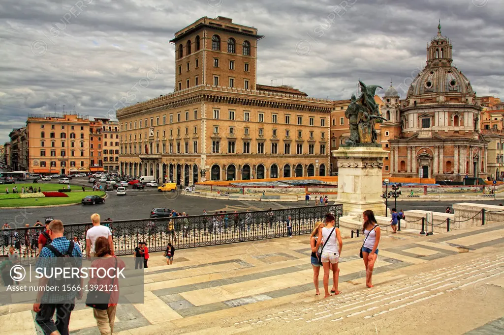 Piazza di Venezia from Vittorio Emanuele II National Monument, Rome, Italy