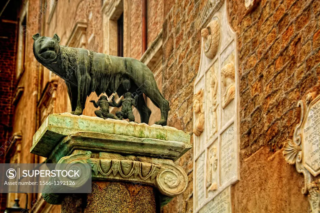 The Capitoline Wolf, symbol of Rome, Piazza Campidoglio, Rome, Italy