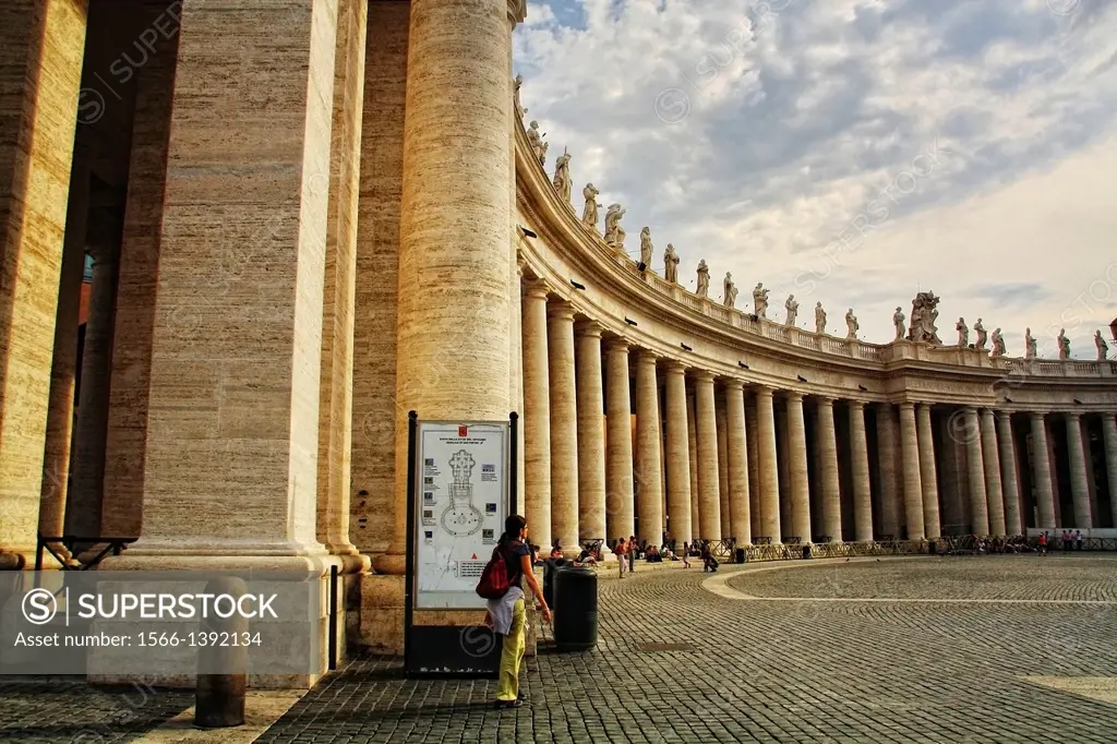 St Peter´s Square, Piazza S. Pietro and Bernini´s Colonnade, Rome, Italy.