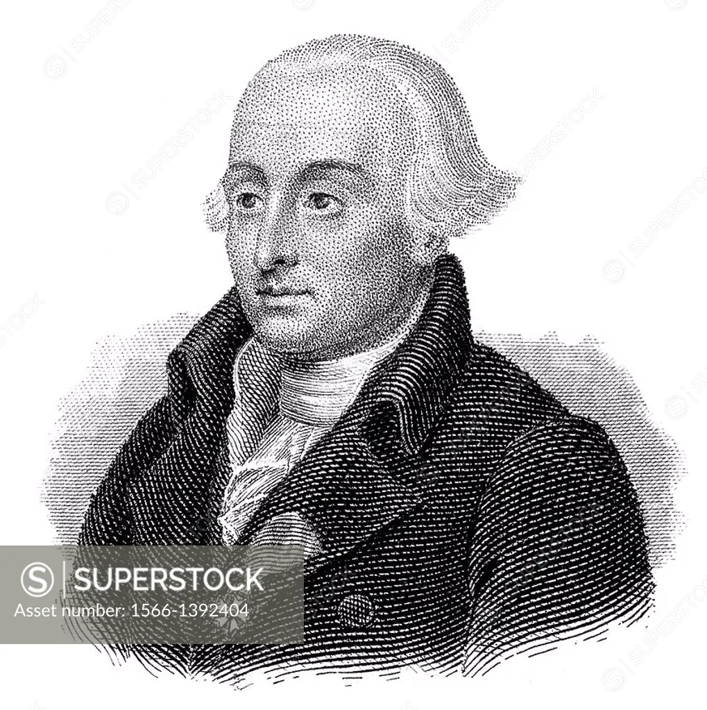Portrait of Joseph-Louis Lagrange or Giuseppe Luigi Lagrancia or Lagrangia, 1736 - 1813 , an Italian mathematician and astronomer.
