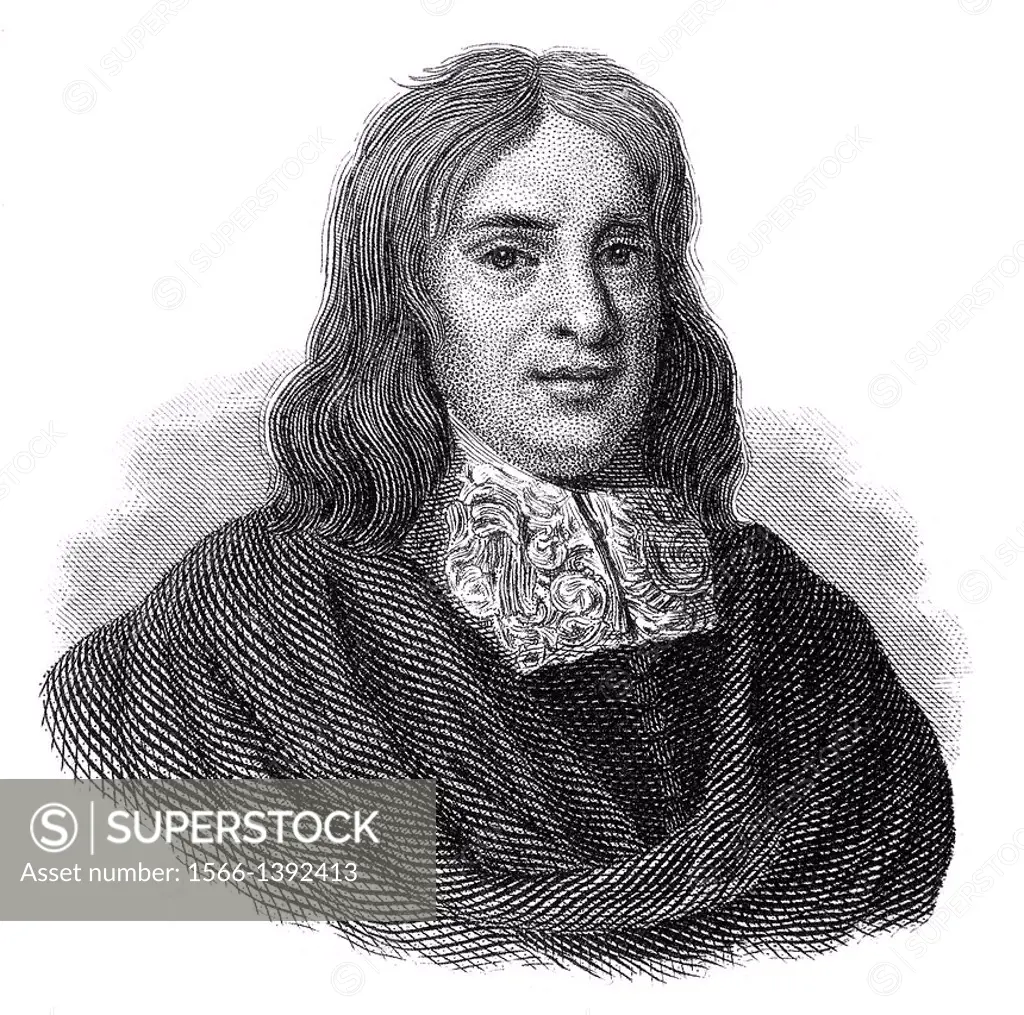 Portrait of Thomas Sydenham, 1624 - 1689, an English physician.