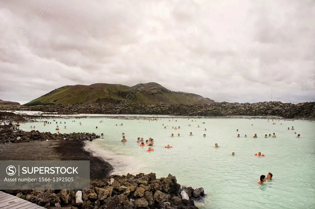 Iceland, Near Reykjavik, blue Lagoon, geothermal power station, thermal baths, spa