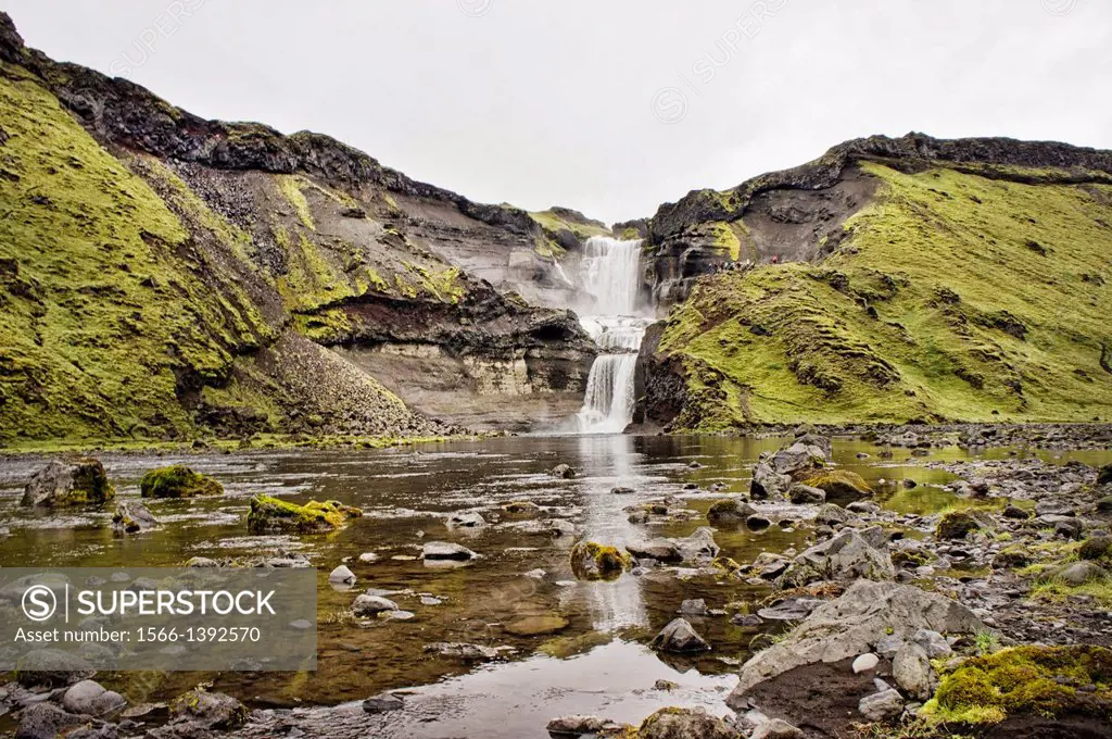 Ofaerufoss Waterfall, Eldgja, Iceland